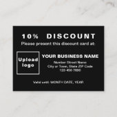Business Black Discount Kaart Kortingskaartje (Voorkant)