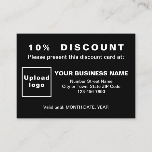 Business Black Discount Kaart Kortingskaartje (Voorkant)