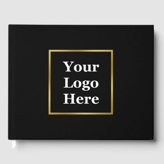 Business Black en Gold Elegant Uw Logo hier Gastenboek (Voorkant)
