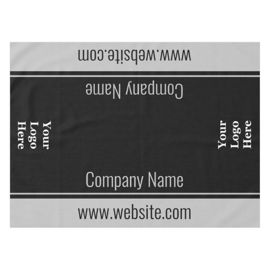 Business Black en Grey Text Sjabloon Uw Logo Tafelkleed (Voorkant (Horizontaal))