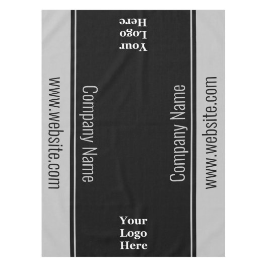 Business Black en Grey Text Sjabloon Uw Logo Tafelkleed (Voorkant)