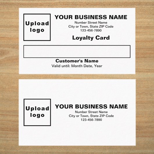 Business Black en White Flat Loyalty-Kaart Klantenkaartje