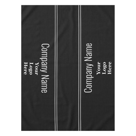 Business Black en White Text Uw Logo hier Tafelkleed (Voorkant)