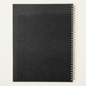 Business Black Faux Leather Logo gepersonaliseerd Planner (Achterkant)