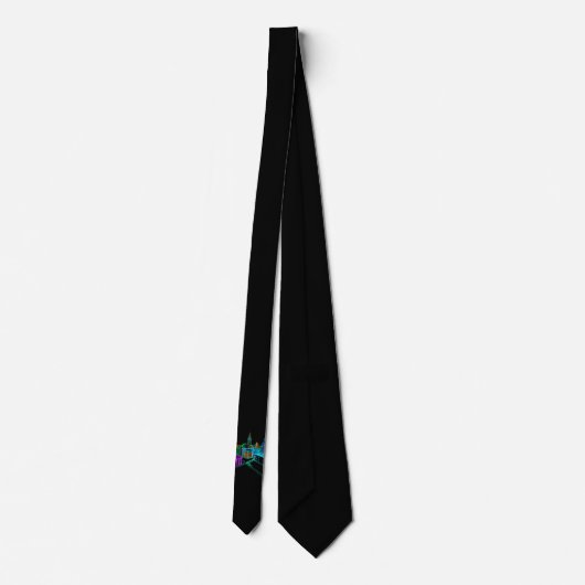 Business Black Festive Pattern Blue Stropdas (Achterkant)