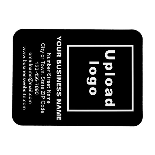 Business Black Flexible Photo Magnet Magneet (Horizontaal)