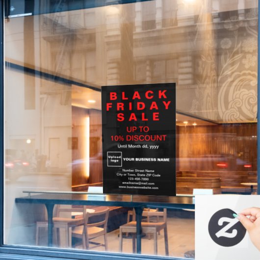 Business Black Free Sale Black Window Cling Raamsticker (Cafe Raam)