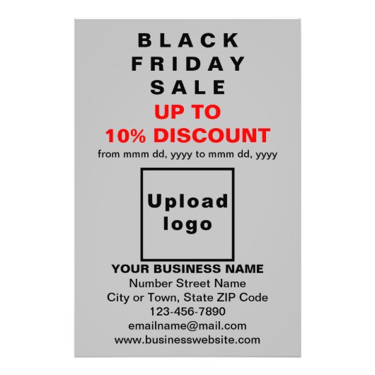 Business Black Friday Sale op grijs fotopapier Foto Afdruk (Voorkant)