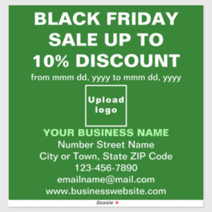 Business Black Friday Sale op groene vinyl Sticker