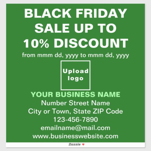 Business Black Friday Sale op groene vinyl Sticker (Vel)