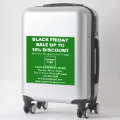 Business Black Friday Sale op groene vinyl Sticker (Koffer)