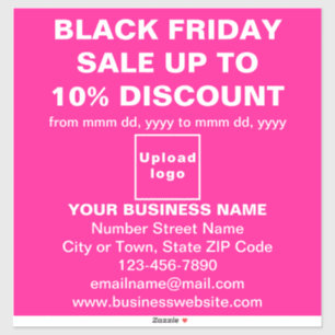 Business Black Friday Sale op roze vinyl Sticker