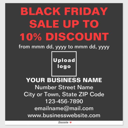 Business Black Friday Sale op zwarte vinyl Sticker (Vel)