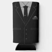 Business Black Suit Boss Koelbox Jouw naam Seltzer Blikjeskoeler (Achterkant)