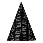 Business Black Uw Logo hier Pattern-Sjabloon Feesthoedjes (Voorkant)