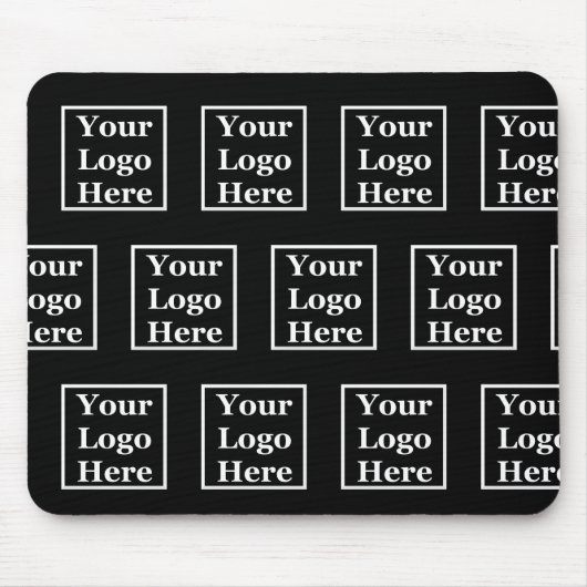 Business Black Uw Logo hier Pattern-Sjabloon Muismat (Voorkant)