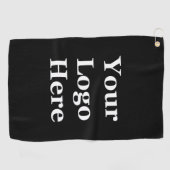 Business Black Uw Logo hier Sjabloon Golfhanddoek (Horizontaal)