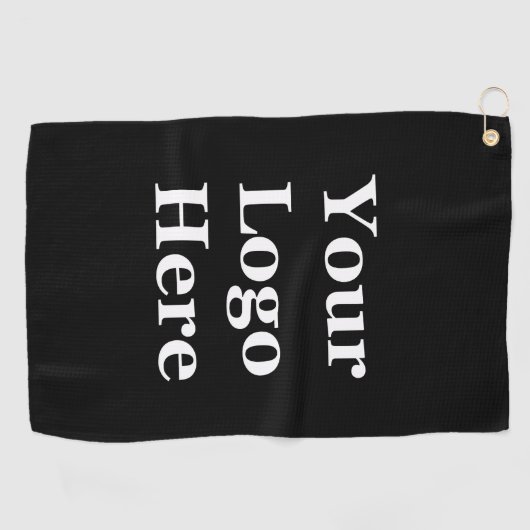 Business Black Uw Logo hier Sjabloon Golfhanddoek (Horizontaal)