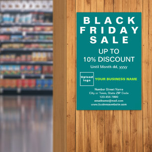 Business Black Vrijdag Verkoop Blauwgroen Groen Po Poster