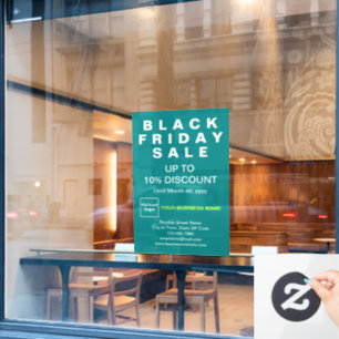 Business Black Vrijdag Verkoop Blauwgroen Groen Raamsticker