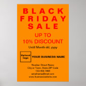 Business Black Vrijdag Verkoop Oranje Kleur Poster (Voorkant)