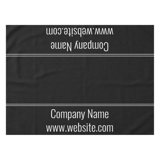 Business Black White Company Name Text Sjabloon Tafelkleed (Voorkant (Horizontaal))