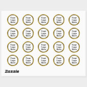 Business Black White en Gold Your Logo hier Ronde Sticker (Vel)