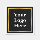 Business Black White en Gold Your Logo hier Servet (Voorkant)