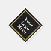 Business Black White en Gold Your Logo hier Servet (Hoek)
