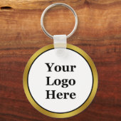 Business Black White en Gold Your Logo hier Sleutelhanger (Voorkant)