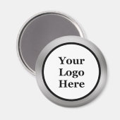 Business Black White en Silver Your Logo Magneet (Voorkant / Achterkant)