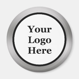 Business Black White en Silver Your Logo Magneet