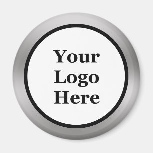Business Black White en Silver Your Logo Magneet