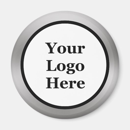 Business Black White en Silver Your Logo Magneet (Voorkant)