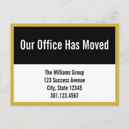 Business Black White & Gold Verhuisaankondiging Aankondigingskaart