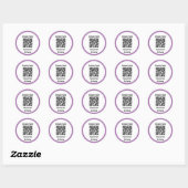 Business Black White Lavender QR Code Company Name Ronde Sticker (Vel)