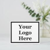 Business Black & White Sjabloon Uw Logo hier Briefkaart (Staand voorkant)