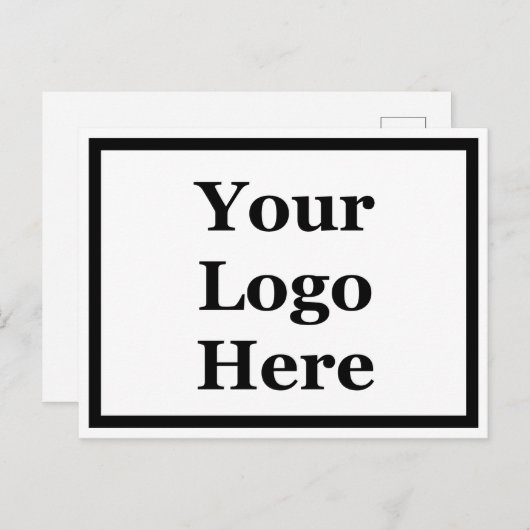 Business Black & White Sjabloon Uw Logo hier Briefkaart (Voorkant / Achterkant)