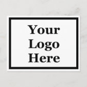 Business Black & White Sjabloon Uw Logo hier Briefkaart (Voorkant)