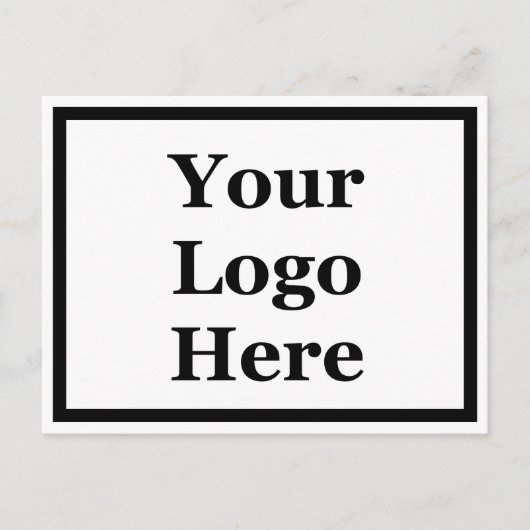 Business Black & White Sjabloon Uw Logo hier Briefkaart (Voorkant)