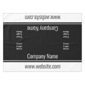 Business Black White Text Your Logo here Sjabloon Tafelkleed (Voorkant (Horizontaal))