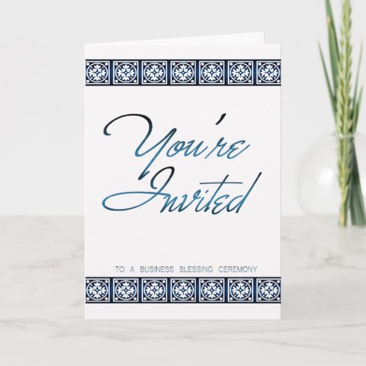 Business Blessing Invitation Kaart - U bent uitgen (Voorkant)