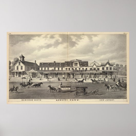 Business block, Asbury Park, New Jersey Poster (Voorkant)