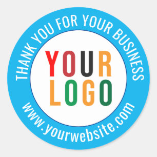 Business Blue Hartelijk dank Sticker Aangepaste Lo