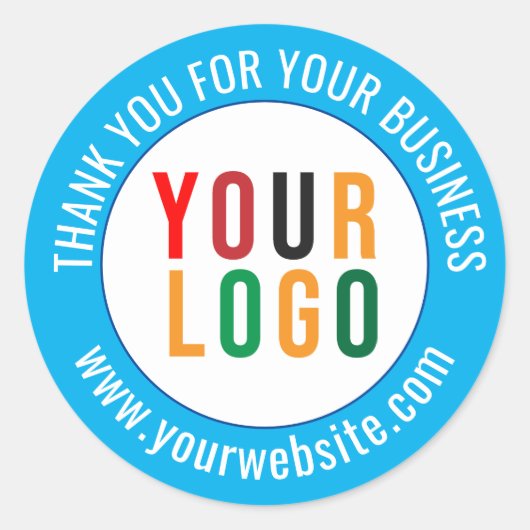 Business Blue Hartelijk dank Sticker Aangepaste Lo (Voorkant)