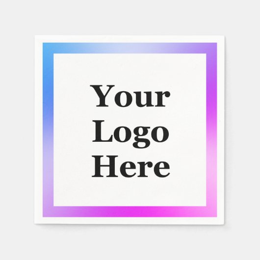 Business Blue Paars White Uw Logo hier Sjabloon Servet (Voorkant)