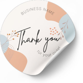 Business Boho Botanical Bedankt voor uw bestelling Ronde Sticker