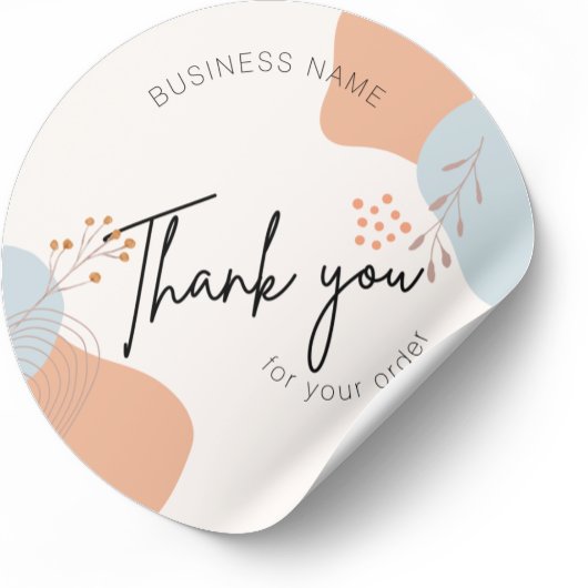 Business Boho Botanical Bedankt voor uw bestelling Ronde Sticker