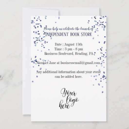 Business Book Store Lancering Kaart (Achterkant)