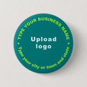 Business Brand Blauwgroen Round Button (Voorkant)